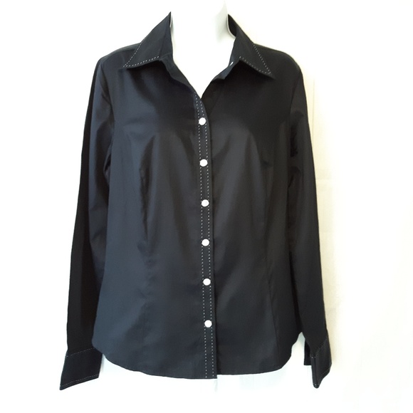 LOFT Tops - NWT Ann Taylor Loft Sz 8 Black Blouse Career Top